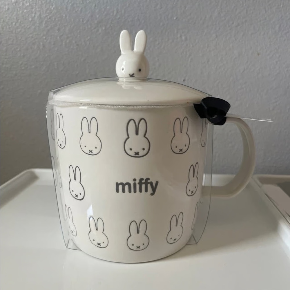 Miffy White Ceramic Mug with Lid